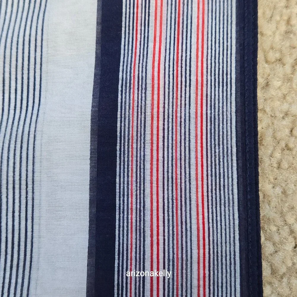 NWOT Lightweight silk/cotton red, white, blue scarf summer preppy nautical